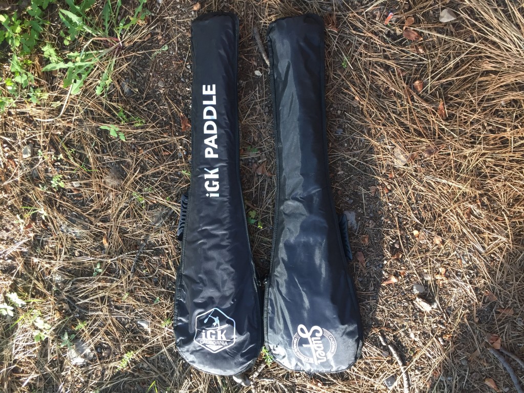 Revisión de las paletas de sup de fibra de carbono de Super Paddles: las dos paletas de tres piezas en la prueba, se muestran completamente rotas...