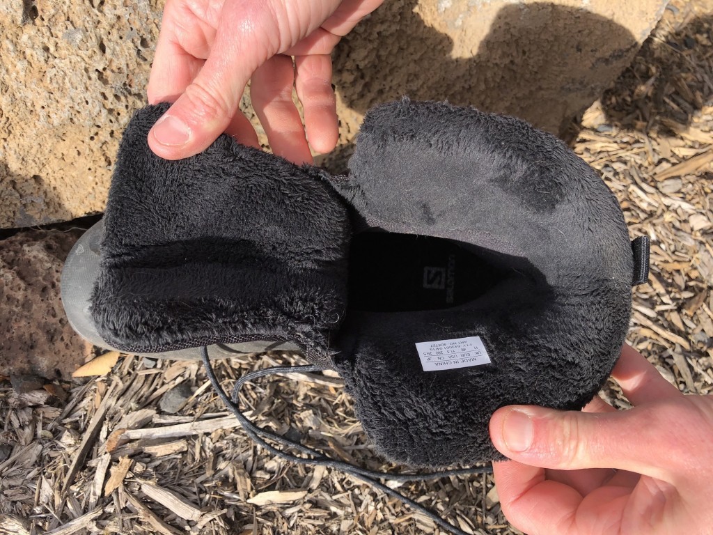 Revisión de las botas de invierno Salomon Toundra Pro CSWP: las pocas pulgadas superiores del interior de esta bota estÔn forradas con esto...