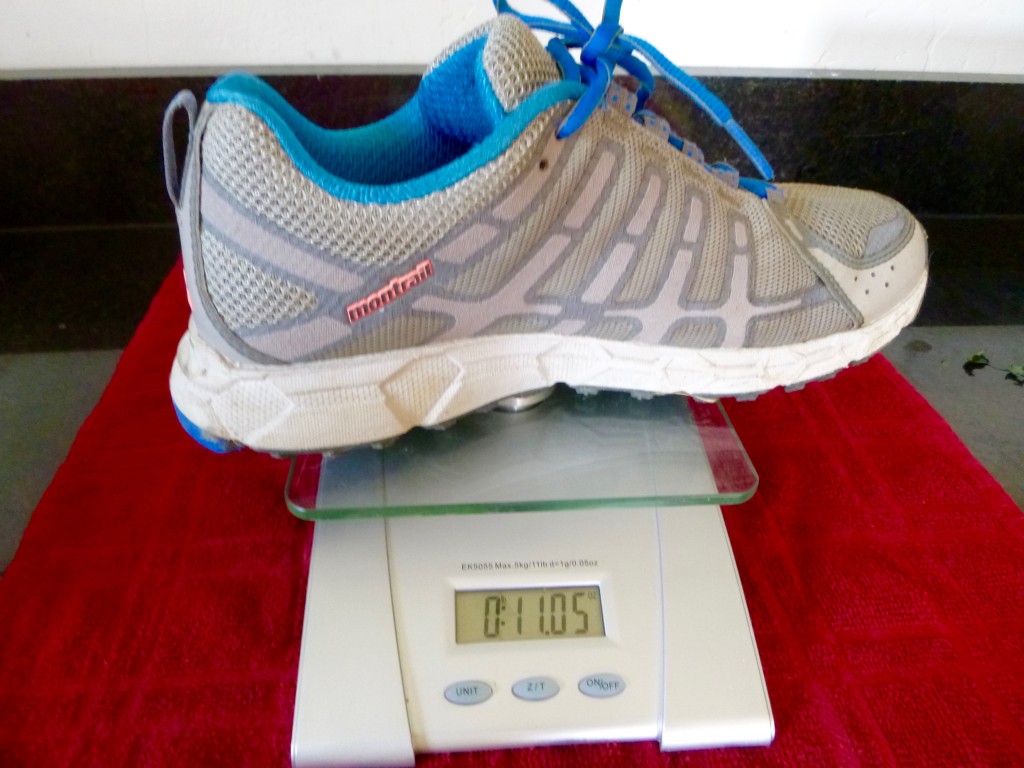 Revisión de zapatillas de trail running Montrail Bajada II para mujer: con un peso de 11,05 oz, esta zapatilla es un poco pesada.