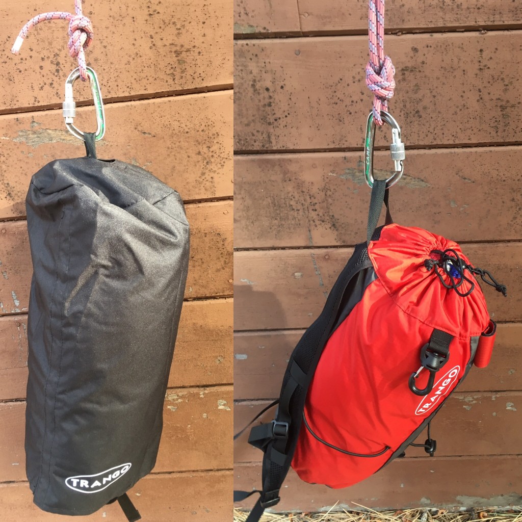 Revisión de la mochila de escalada trango ration: la ración trango con y sin cubierta de transporte extraíble.