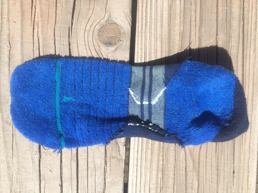 Revisión de los calcetines para correr stance appalachian qtr: esta es la parte inferior del calcetĆn, que muestra las grandes cantidades de...