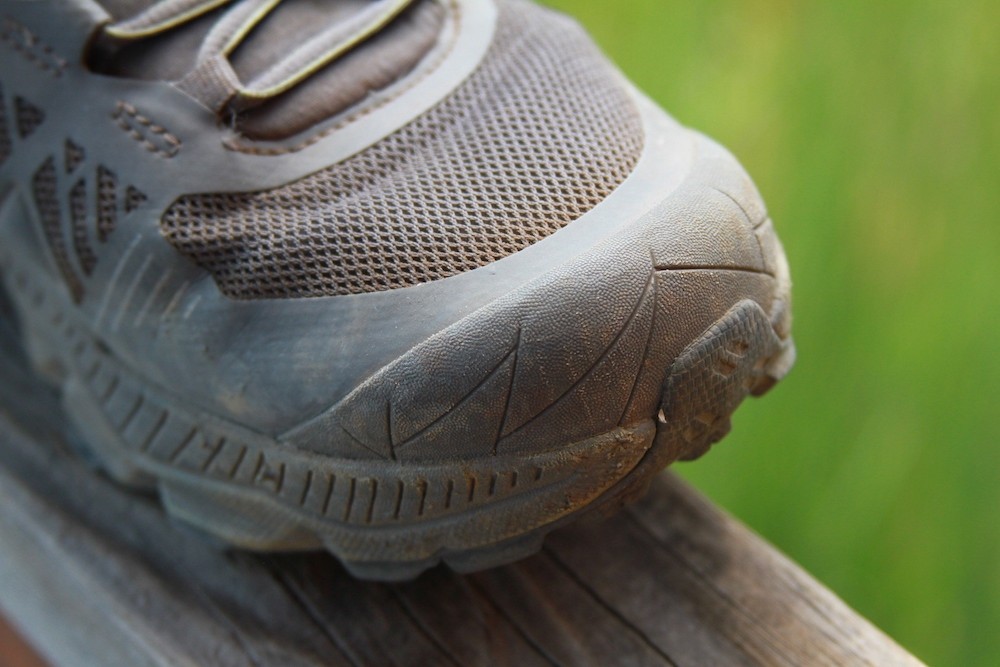 Revisión de zapatillas de trail running scarpa spin ultra para mujer: la puntera es bastante bomber y protectora.
